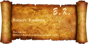 Basch Kadosa névjegykártya