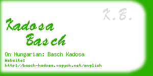 kadosa basch business card